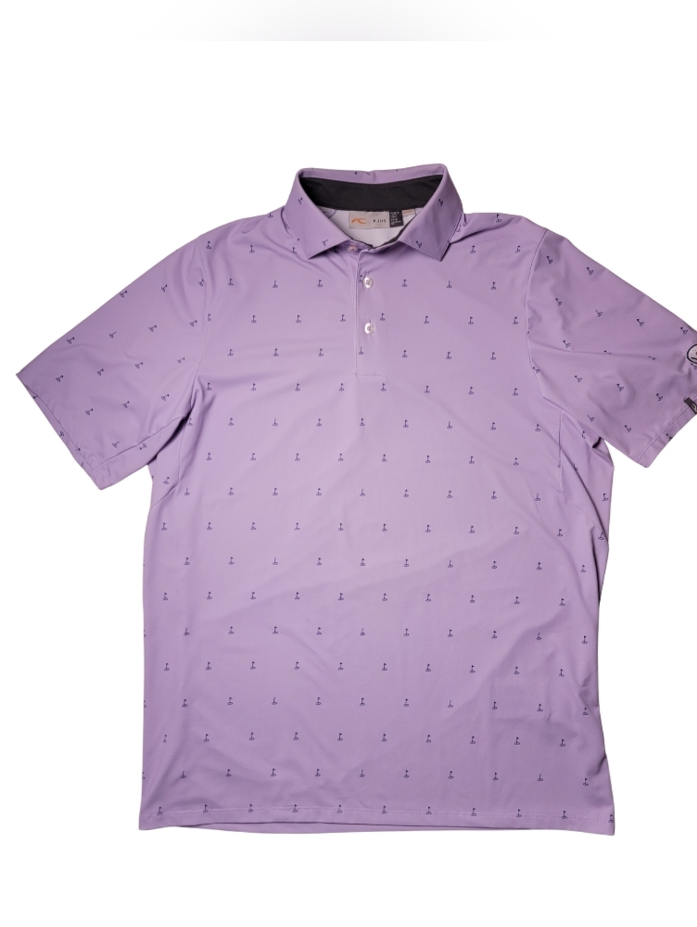 Kjus Lavender Purple Golf Flag Performance Polo Shirt VR Logo S - Picture 2 of 7